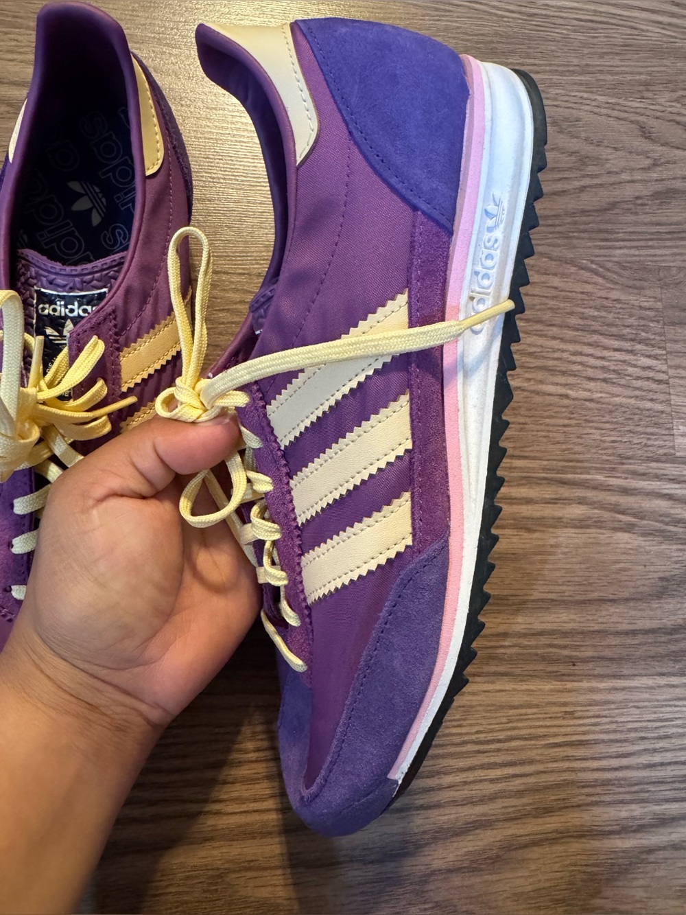 adidas SL 72 OG sneakers in a distinct purple and yellow colorway - Picture 7 of 8